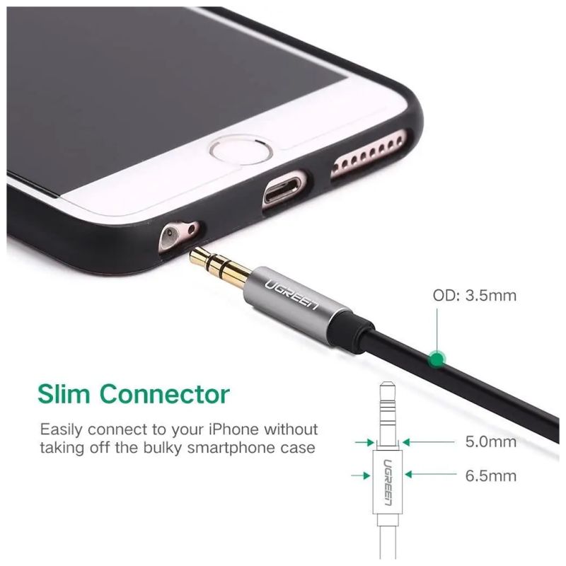 Кабель мультимедійний 3.5mm M to 3.5mm M 1.5m AV119 black Ugreen (10734)