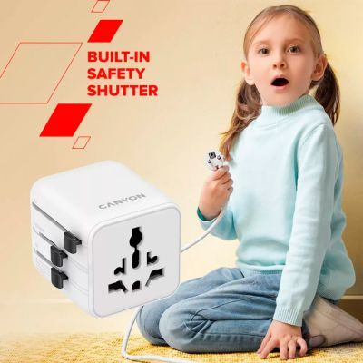Переходник Canyon Travel Adapter OnTour One EU/UK/US/AUS White (CNS-TA1005W)