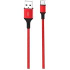 Дата кабель USB 2.0 AM to USB-C 1.0m braided NB143 red XO (6920680870691)
