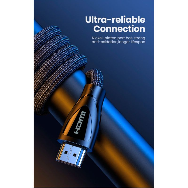 Кабель мультимедійний HDMI M to HDMI M 5.0m braided HD140 black Ugreen (80405)