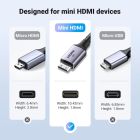 Кабель мультимедійний HDMI M to HDMI mini M 1.0m 8K HD163 black Ugreen (15514)