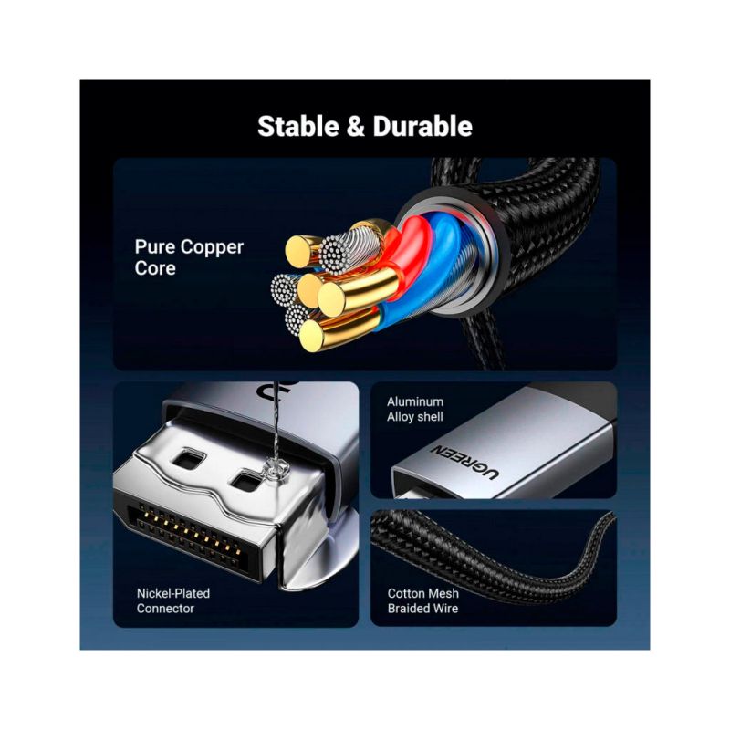 Кабель мультимедійний DisplayPort M to HDMI M 1.0m V2.0 4K60Hz DP119 black Ugreen (15773)