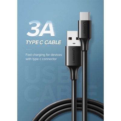Дата кабель USB 2.0 AM to USB-C 0.25m 3A US287 black Ugreen (60114)