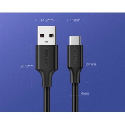Дата кабель USB 2.0 AM to USB-C 0.25m 3A US287 black Ugreen (60114)