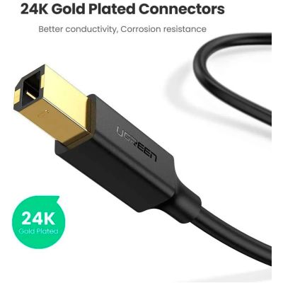Кабель для принтера USB 2.0 AM/BM 5.0m US135 black Ugreen (10352)