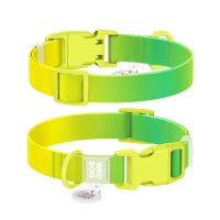 Ошейник для животных WAUDOG Nylon Recycled с QR паспортом, градиент, M салатовый (47015)
