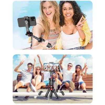 Штатив RTAKO C03 Octopus Extendable Tripod Selfie Stick (with Detachable Phone Holder) Black (6942063212416)