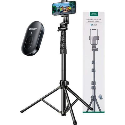 Штатив Ugreen LP680 Selfie Stick Tripod with Bluetooth Remote Black (15609)