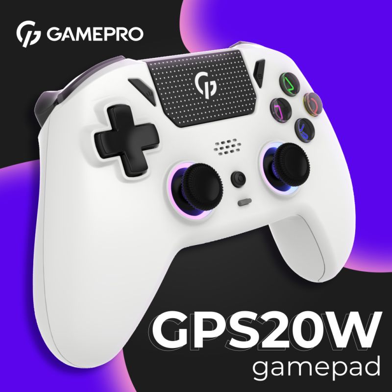 Геймпад GamePro 2.4G/BT 5.1/USB (Switch/PC/PS/iOS/Android) RGB White (GPS20W)