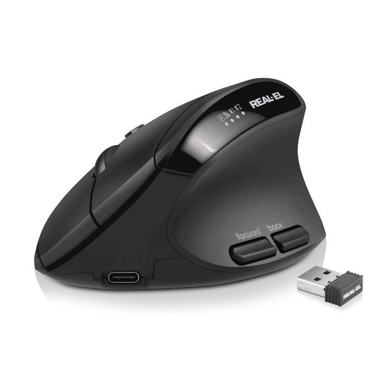 Мишка REAL-EL RM-490W Wireless/Bluetooth Black (EL123200058)