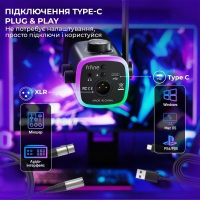 Мікрофон Fifine (AM9W) USB White (AM9W)