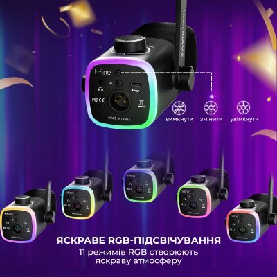 Мікрофон Fifine (AM9W) USB White (AM9W)
