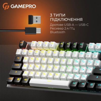 Клавіатура GamePro Genesis Joker Pro (MK124G Pro) Outemu Red Switch Wireless/Bluetooth/USB UA Gray (MK124G Pro)