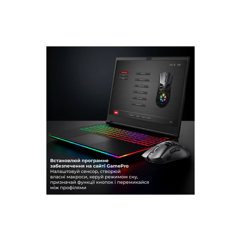 Мишка GamePro Genesis Spider Wireless/Bluetooth/USB Black (GM870B)