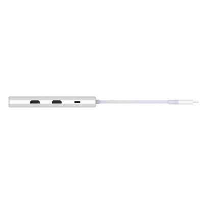Концентратор D-Link USB-C 10-in-1 2xHDMI + 1xRJ45 1000Mbps + 2xUSB-C + USB 3.1 + USB 3.0 + SD + TF silver (DUP-A01)