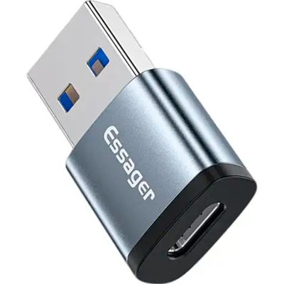 Переходник USB 3.0 AM to USB-C F gray Essager (EZJCA-SRB0G)