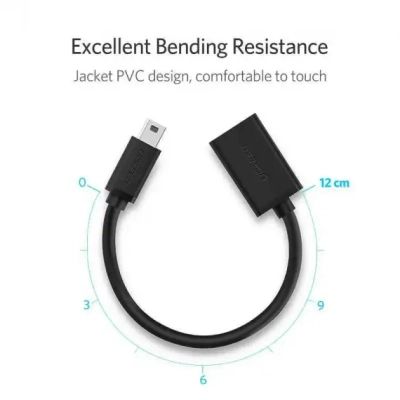 Перехідник OTG USB 2.0 AF to Mini 5P 0.1m US249 black Ugreen (10383)