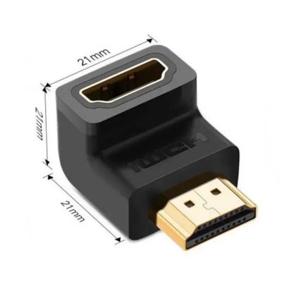 Переходник HDMI M to HDMI F 90° corner Down HD112 black Ugreen (20109)