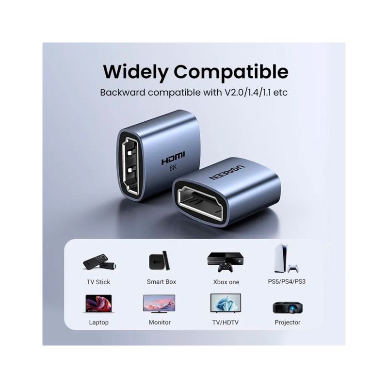 Переходник HDMI F to HDMI F 8K black Ugreen (90592)