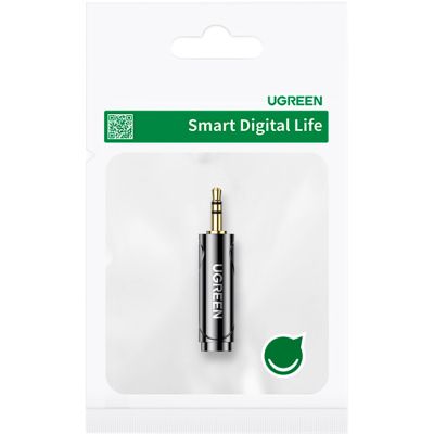 Переходник 3.5mm M to 6.35mm F AV168 black Ugreen (60711)
