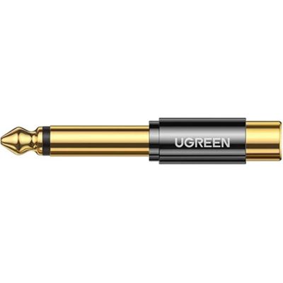 Переходник 6.35mm M to RCA F AV169 black Ugreen (80731)