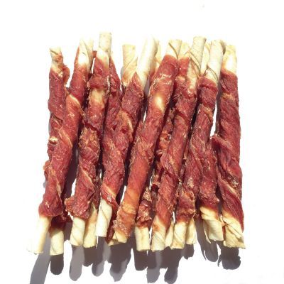Ласощі для собак Lucky Star Качине в\'ялене м\'ясо на кальцінованій паличці 200 г (4820144301018)