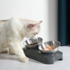 Посуда для кошек Lapka Кормушка двойная с металлическими мисками. (LPK-27)