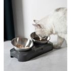 Посуда для кошек Lapka Кормушка двойная с металлическими мисками. (LPK-27)