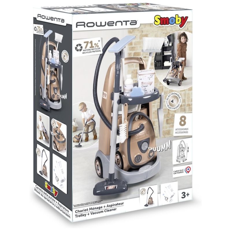 Игровой набор Smoby Тележка для уборки Ровента с пылесосом (7600330325)