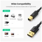 Кабель для принтера USB 2.0 AM/BM 2.0m black Ugreen (20847)
