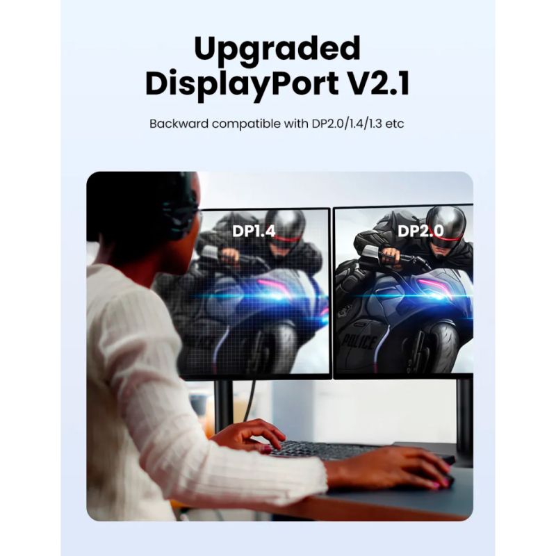 Кабель мультимедійний DisplayPort M to DisplayPort M 2.0m 16K DP118 black Ugreen (15384)