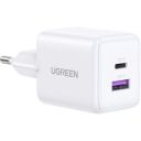 Зарядний пристрій Ugreen USB + USB-C GaN 30W X516 white (65015)