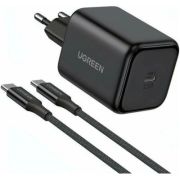 Зарядное устройство Ugreen USB-C GaN 45W + cable USB-C to USB-C X524 black (65054)