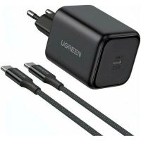 Зарядний пристрій Ugreen USB-C GaN 45W + cable USB-C to USB-C X524 black (65054)
