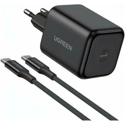 Зарядное устройство Ugreen USB-C GaN 45W + cable USB-C to USB-C X524 black (65054)