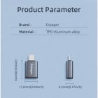 Переходник OTG USB 3.0 AF to USB-C M gray Essager (EZJAC-SRA0G)