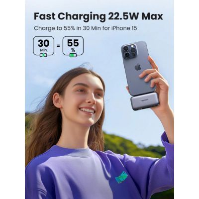 Батарея універсальна Ugreen 5000mAh 22,5W USB-C In/Out, with build-in Type-C connector (PB503) (35338)