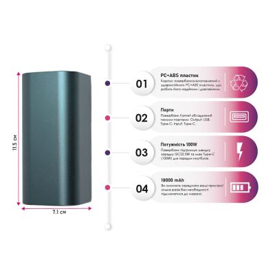 Батарея універсальна TheGeneral 18000mah Kamet, QC/22.5W (40012019-03)