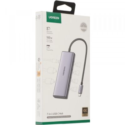 Порт-реплікатор Ugreen Dock CM498 USB 3.0 Type-C -> 1хUSB-A 3.0/3хUSB-A 2.0/2xHDMI 4K 30Гц PD (35897)