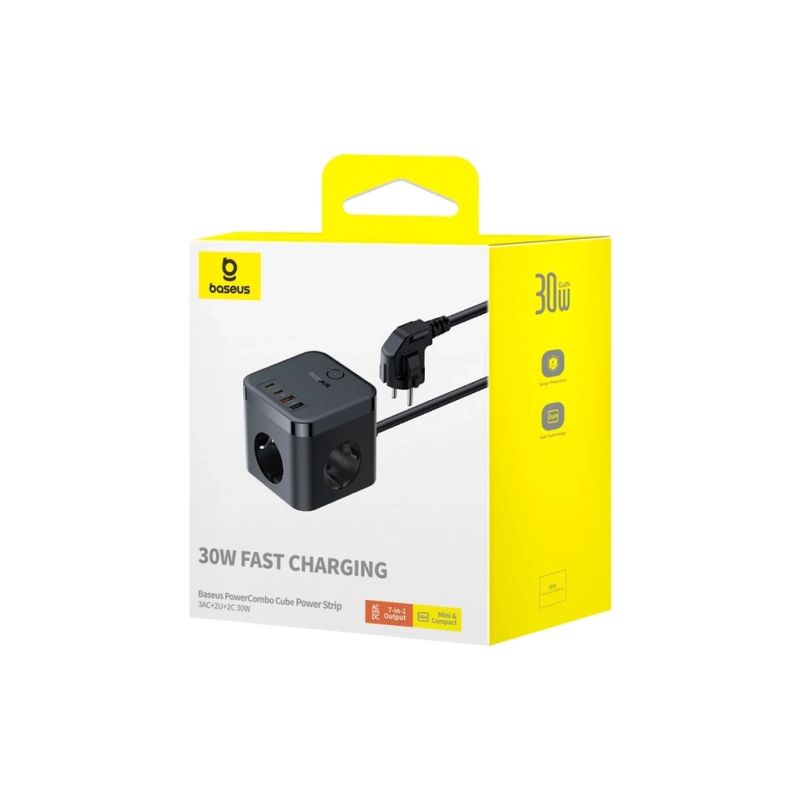 Сетевой фильтр питания Baseus PowerCombo Cube Power Strip (E00066400117-00)