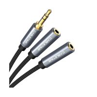 Кабель мультимедийный 3.5mm M to 2x3.5mm F 0.2m Cabletime (CA915248)