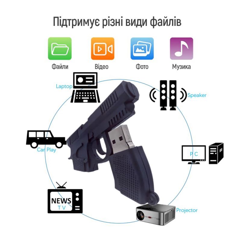 USB флеш накопитель ColorWay Pistol 64 GB 3.0 Black (CW-USBPL64)