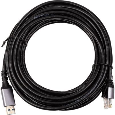 Дата кабель USB AM to RJ45 Ethernet 7.5m CAT6 UTP PowerPlant (CA915019)
