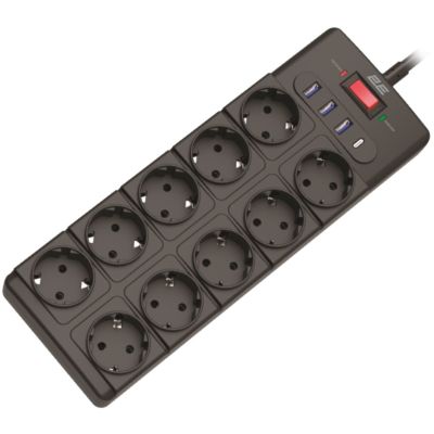 Мережевий фільтр живлення 2E (2E-SP10M3USBBK) 3m (2E-SP10M3USBBK)