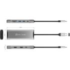 Концентратор J5create USB-C 9-in-1 2xUSB 3.2 + 2xUSB-C PD + 2xHDMI 4K + DisplayPort + SD/TF + RJ45 1000Mbps gray (JCD397-N)