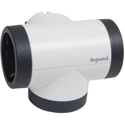 Сетевой разветвитель Legrand ПРЕМІУМ поворотний 3х2К+З бокові розетки, колір Білий/Чорний (694521)