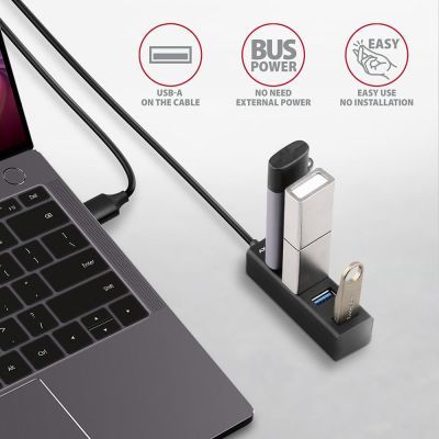 Концентратор AXAGON USB 3.1 to 4xUSB 3.0 1.2m black (HUE-M1AL)