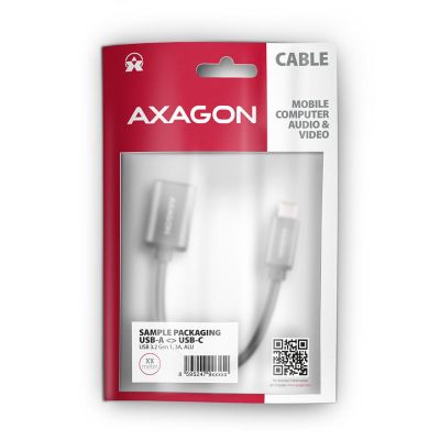 Перехідник OTG USB 3.0 AF to USB-C 0.2m gray AXAGON (RUCM-AFAC)