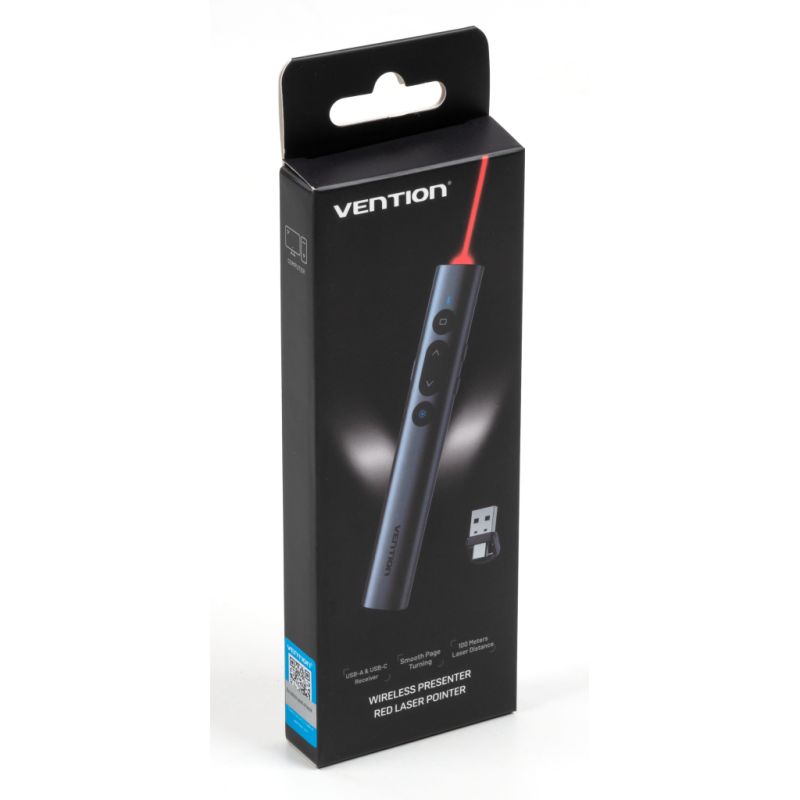 Презентер Vention PowerPoint Clicker with Red Laser Pointer Gray (KQIH0)