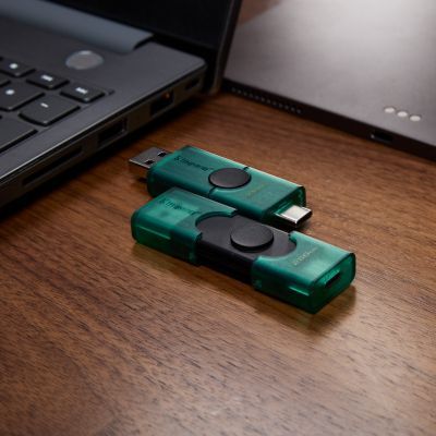 USB флеш накопичувач Kingston 128GB DataTraveler Duo USB 3.2 / Type-C Black/Green (DTDEG2/128GB)